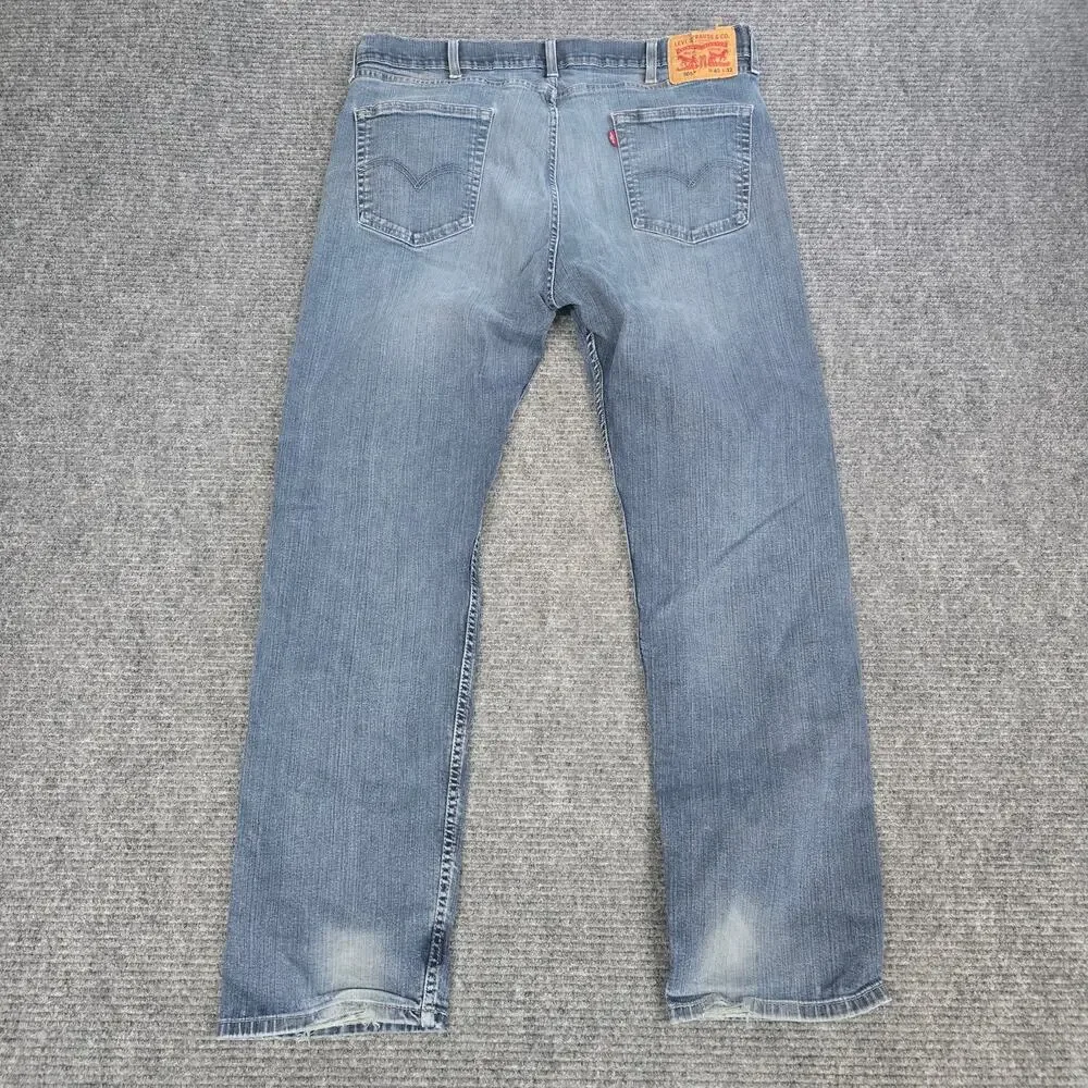 Levis 505 Jeans Mens Tag 40x32 Light Wash Distressed Straight